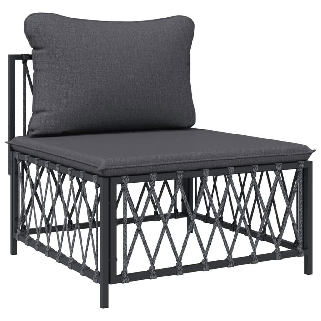 Set Salotto da Giardino 6 pz con Cuscini in Acciaio Antracite | homemem39