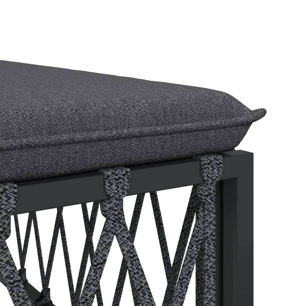 Set Salotto da Giardino 6 pz con Cuscini in Acciaio Antracite | homemem39
