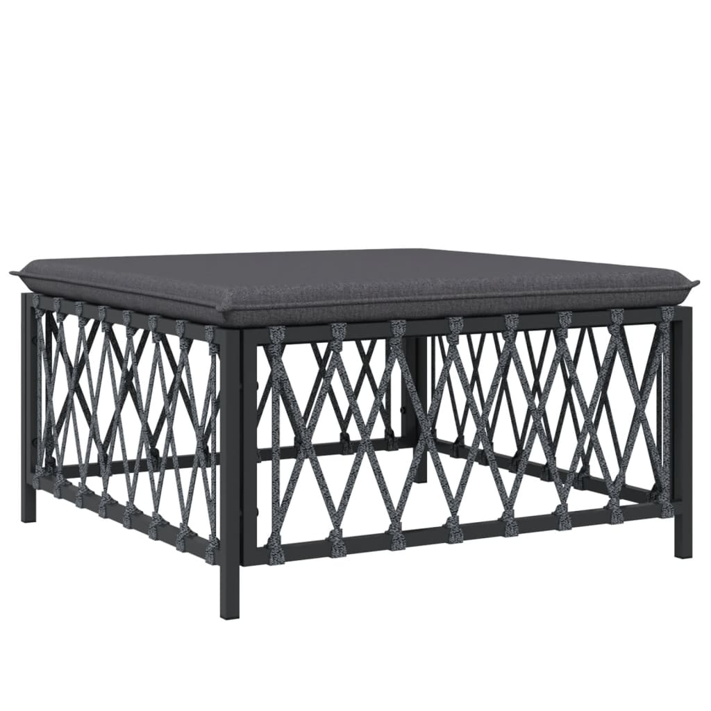 Set Salotto da Giardino 7 pz con Cuscini Antracite in Acciaio | homemem39