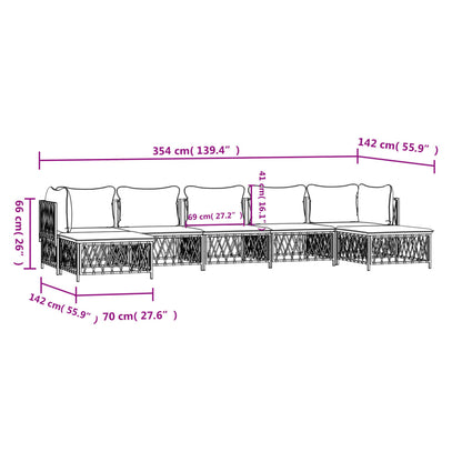 Set Salotto da Giardino 7 pz con Cuscini Antracite in Acciaio | homemem39