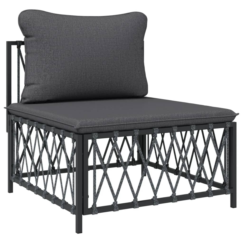 Set Salotto da Giardino 6 pz con Cuscini in Acciaio Antracite | homemem39