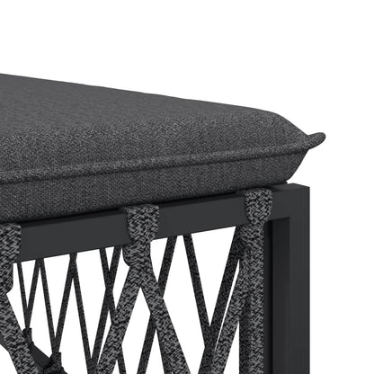 Set Salotto da Giardino 6 pz con Cuscini in Acciaio Antracite | homemem39
