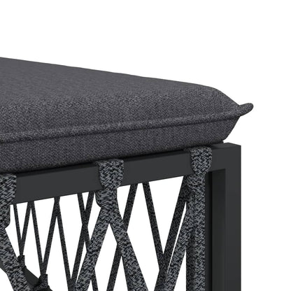 Set Salotto da Giardino 8 pz con Cuscini Antracite in Acciaio | homemem39