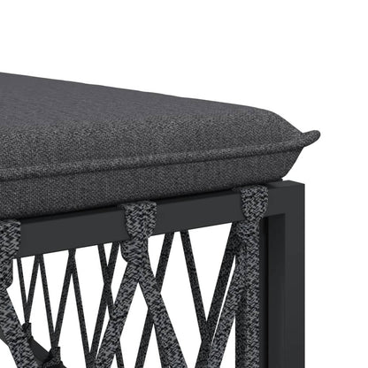 Set Salotto da Giardino 6 pz con Cuscini in Acciaio Antracite | homemem39