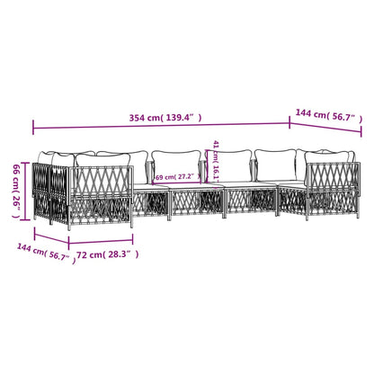 Set Divani da Giardino 7 pz con Cuscini Antracite in Acciaio | homemem39