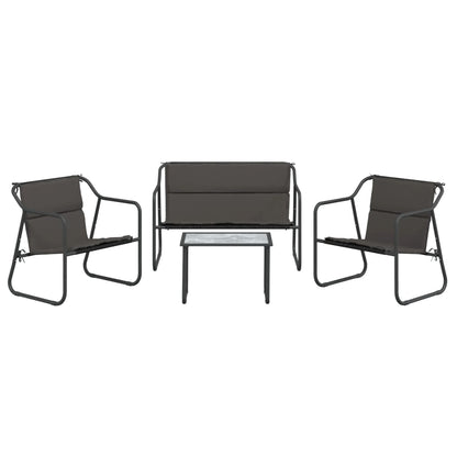Set Salotto da Giardino 4 pz con Cuscini in Acciaio Antracite | homemem39