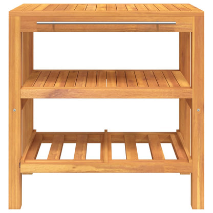 Mobile Vanità da Bagno con 2 Mensole 74x45x75 cm Legno Massello - homemem39
