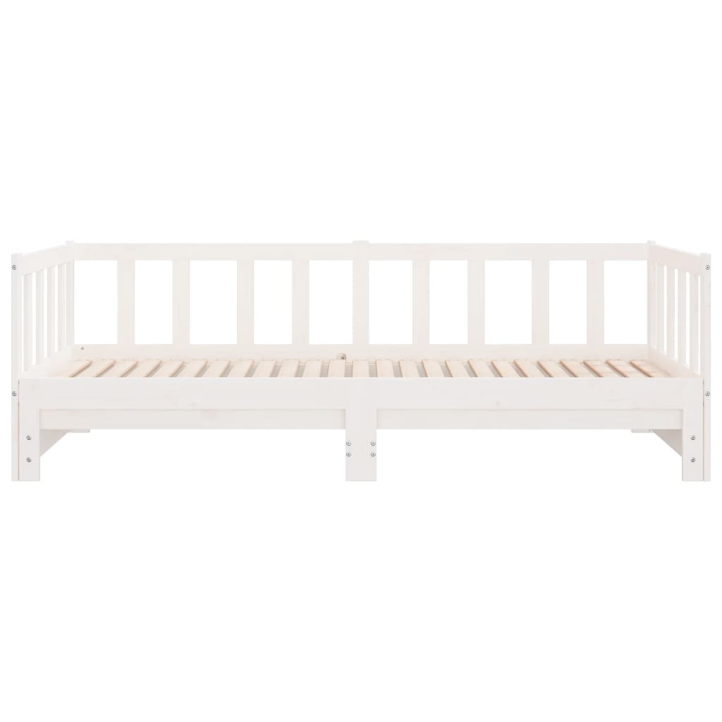 Dormeuse Estraibile Bianca 2x(90x200) cm Legno Massello di Pino | homemem39