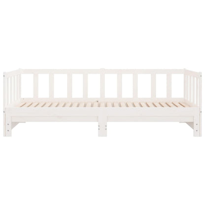 Dormeuse Estraibile Bianca 2x(90x200) cm Legno Massello di Pino | homemem39
