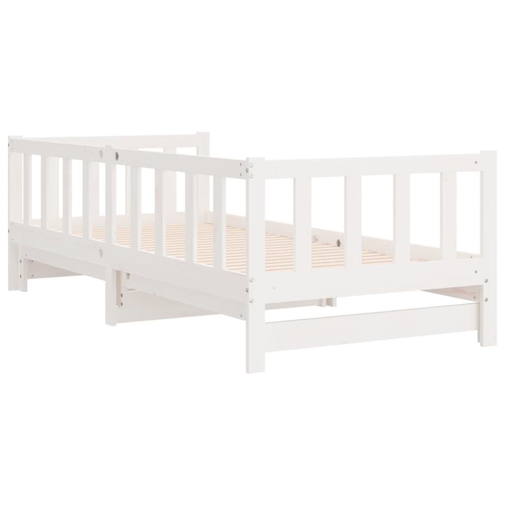 Dormeuse Estraibile Bianca 2x(90x200) cm Legno Massello di Pino | homemem39