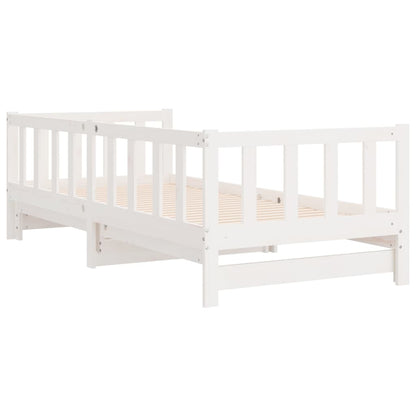 Dormeuse Estraibile Bianca 2x(90x200) cm Legno Massello di Pino | homemem39