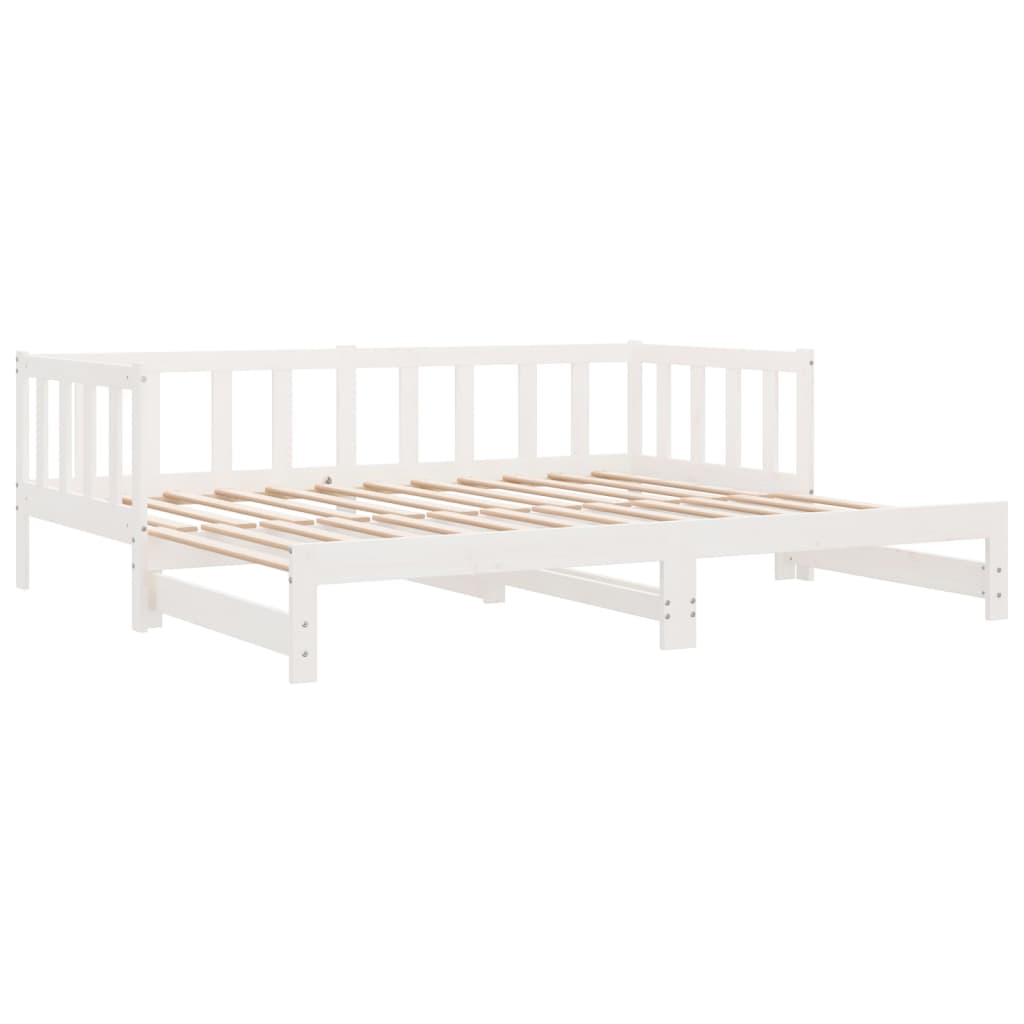 Dormeuse Estraibile Bianca 2x(90x200) cm Legno Massello di Pino | homemem39