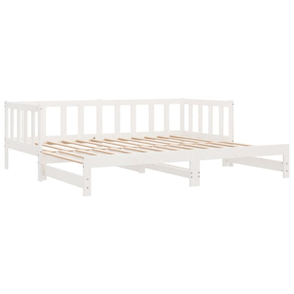Dormeuse Estraibile Bianca 2x(90x200) cm Legno Massello di Pino | homemem39