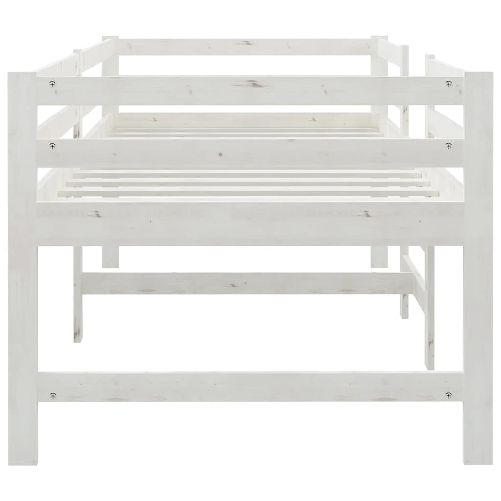 Giroletto senza Materasso Bianco 90x200 cm Legno Massello Pino | homemem39