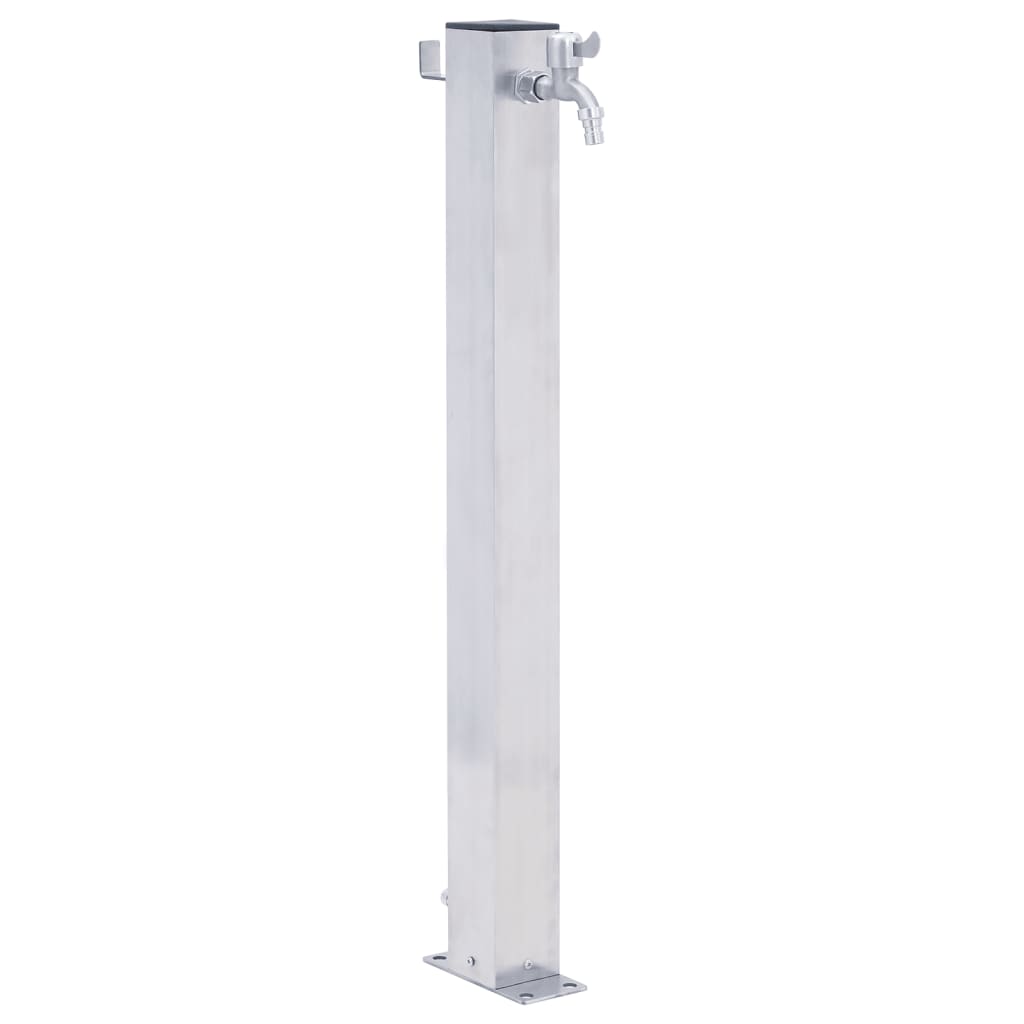 Garden Water Column 80 cm Square Stainless Steel