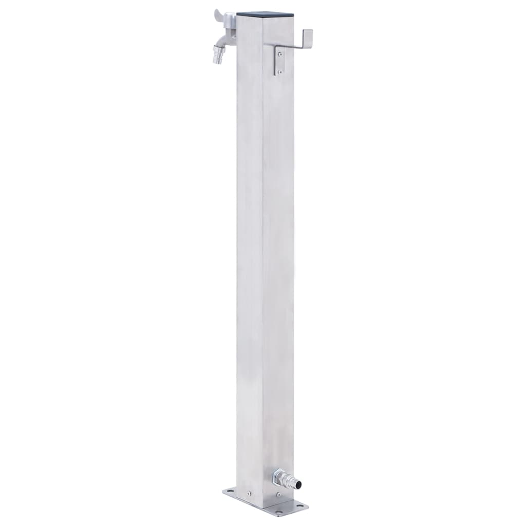 Colonna d'Acqua da Giardino 100 cm Acciaio Inox Quadrato - homemem39