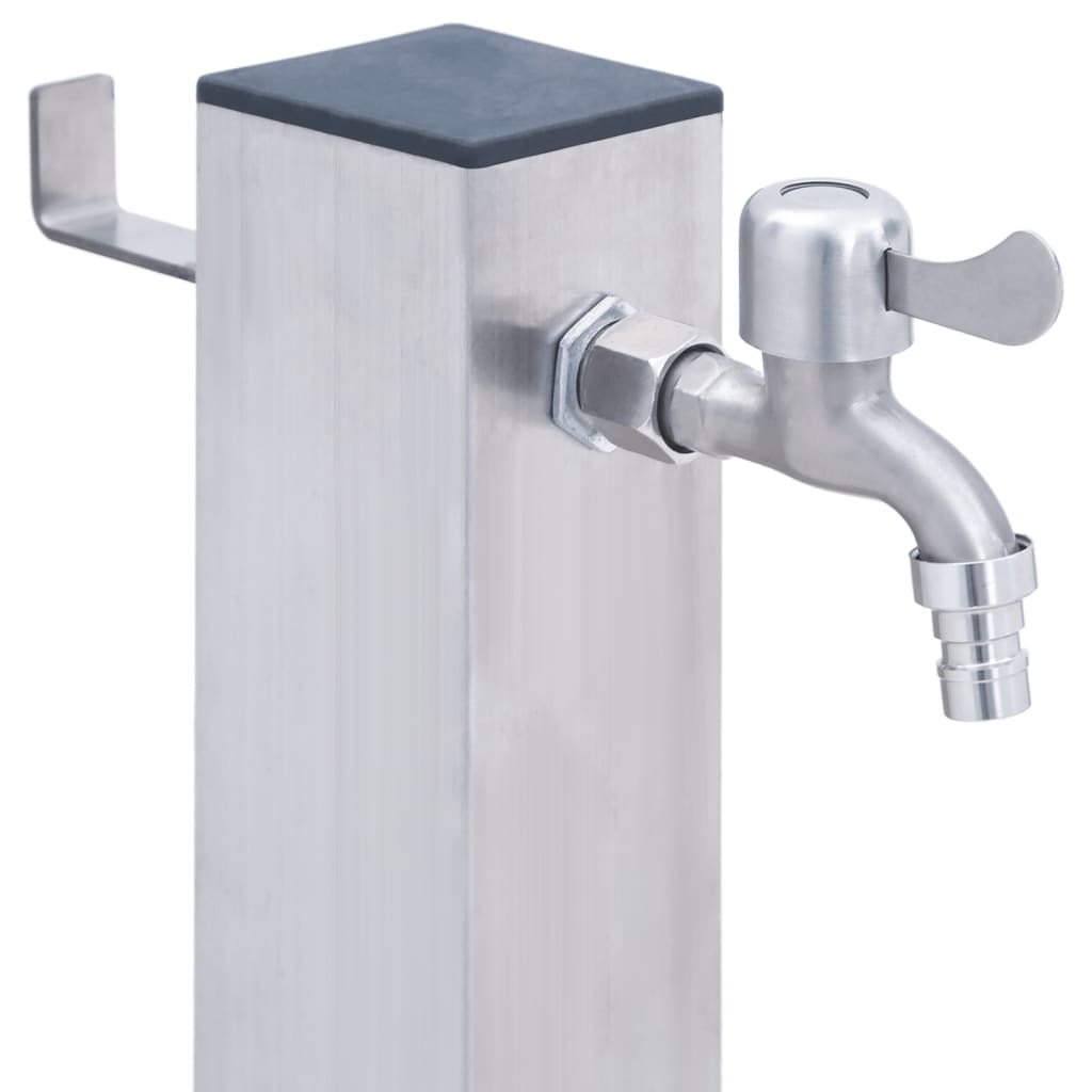 Colonna d'Acqua da Giardino 100 cm Acciaio Inox Quadrato - homemem39