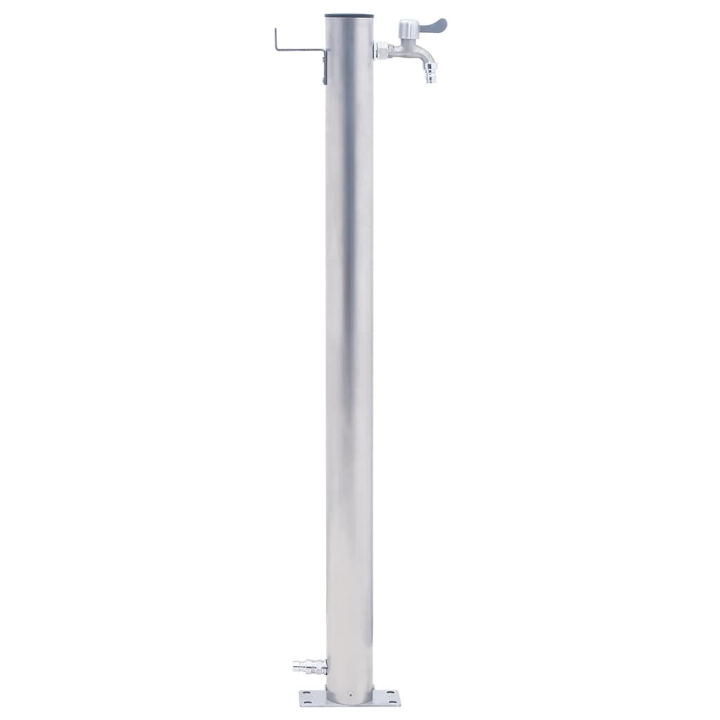 Colonna d'Acqua da Giardino 40 cm Acciaio Inox Rotonda - homemem39