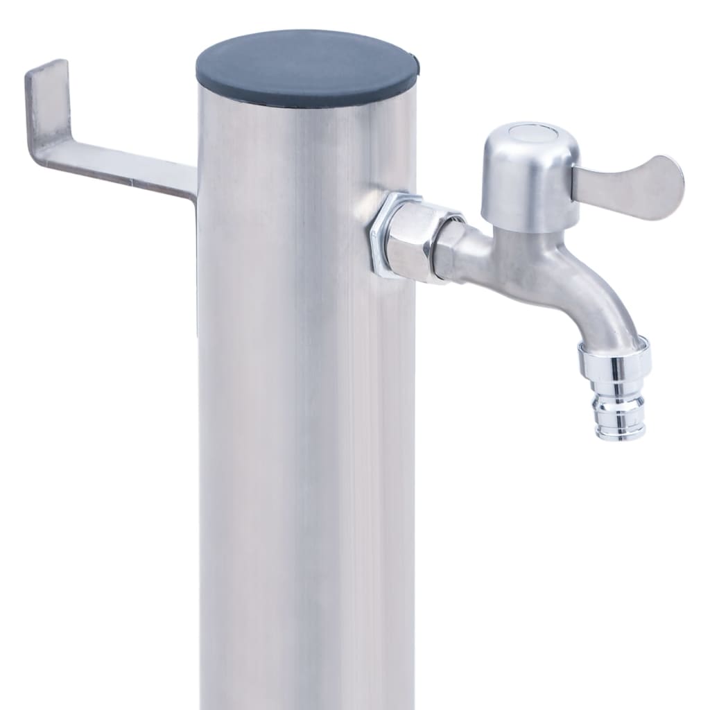 Colonna d'Acqua da Giardino 40 cm Acciaio Inox Rotonda - homemem39