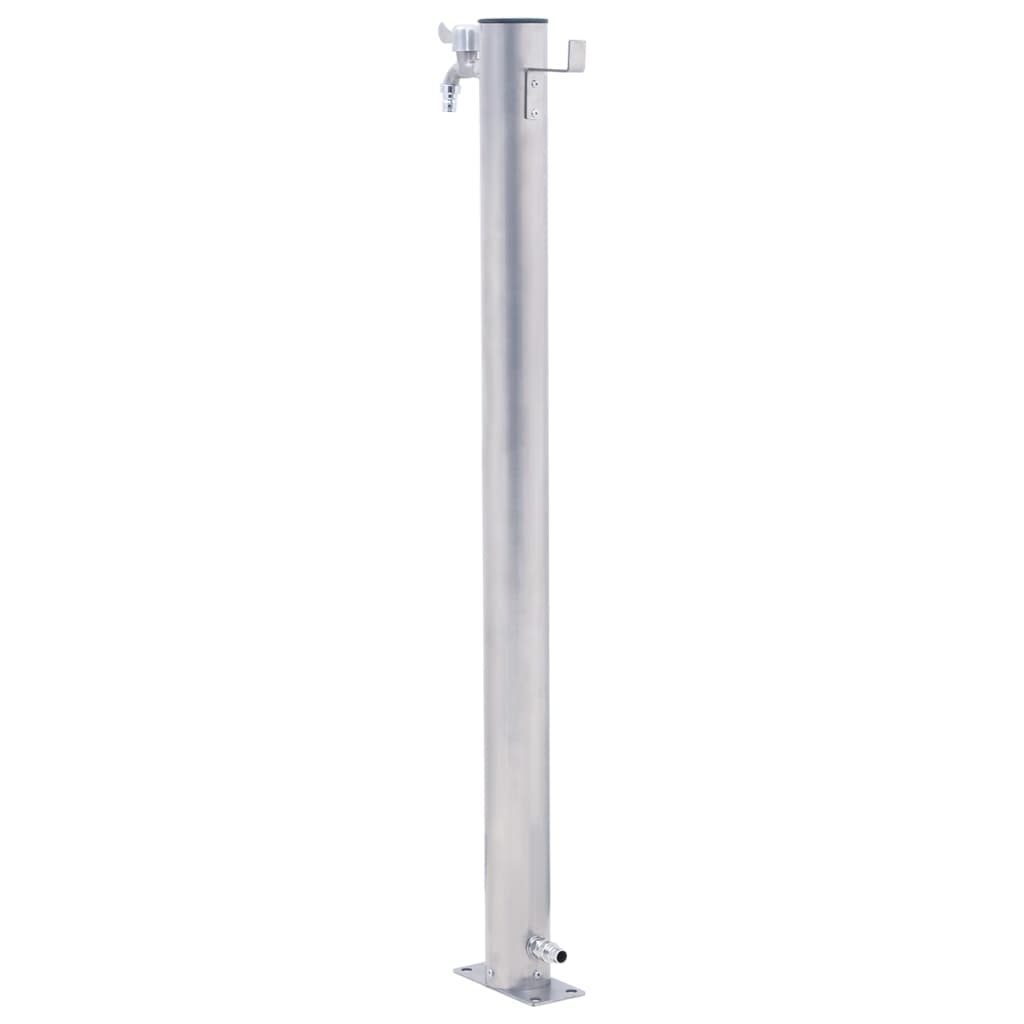 Colonna d'Acqua da Giardino 60 cm Acciaio Inox Rotonda - homemem39