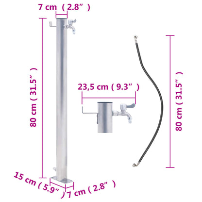 Colonna d'Acqua da Giardino 80 cm Acciaio Inox Rotonda - homemem39