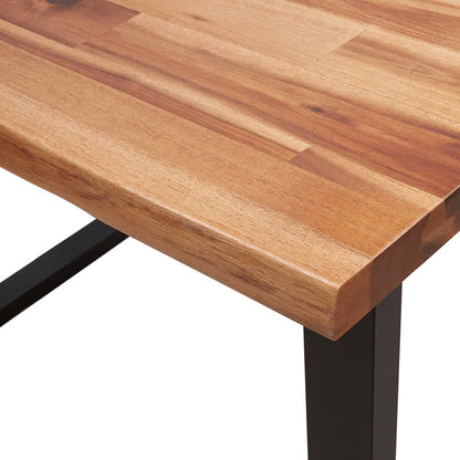 Set da Pranzo 3 pz con Bordi Vivi in Legno Massello di Acacia