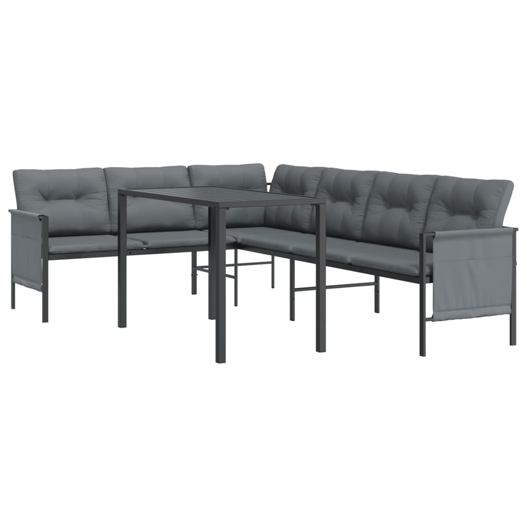 Set da Pranzo da Giardino 2 pz in Acciaio Antracite | homemem39
