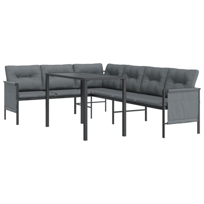 Set da Pranzo da Giardino 2 pz in Acciaio Antracite | homemem39