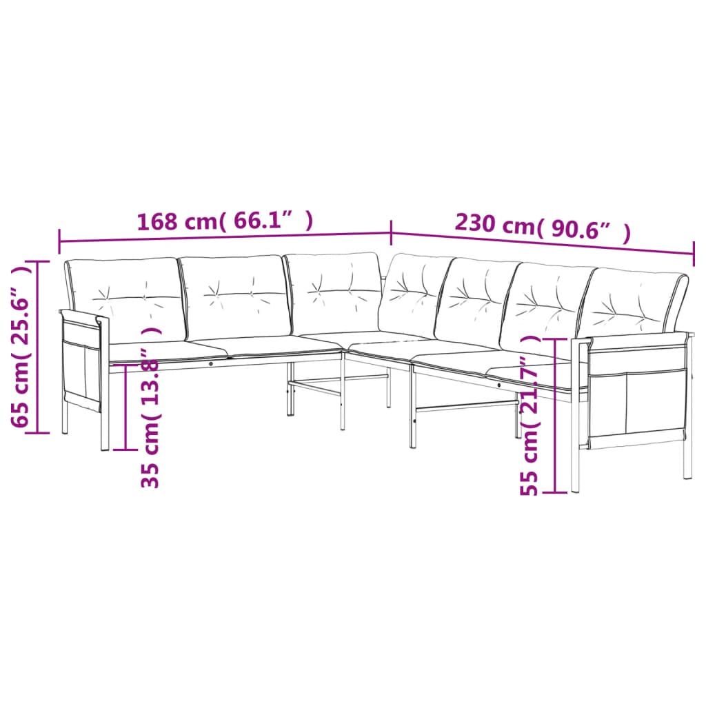 Set da Pranzo da Giardino 2 pz in Acciaio Antracite | homemem39