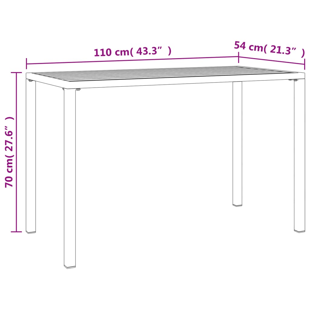 Set da Pranzo da Giardino 2 pz in Acciaio Antracite | homemem39