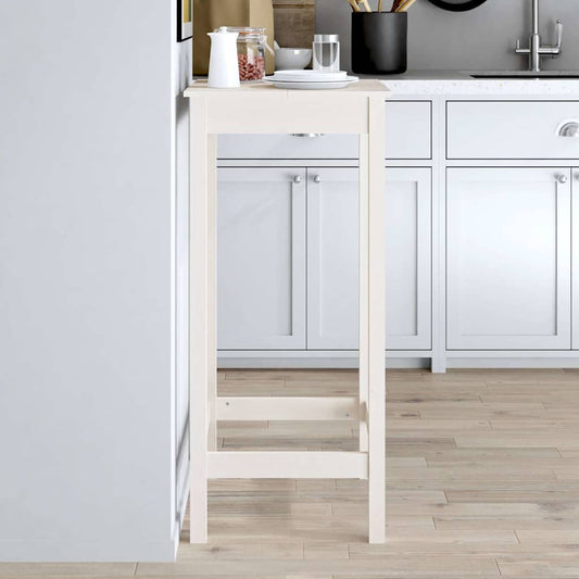 Tavolo da Bar Bianco 50x50x110 cm in Legno Massello di Pino - homemem39