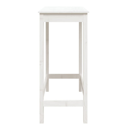 Tavolo da Bar Bianco 100x50x110 cm in Legno Massello di Pino - homemem39