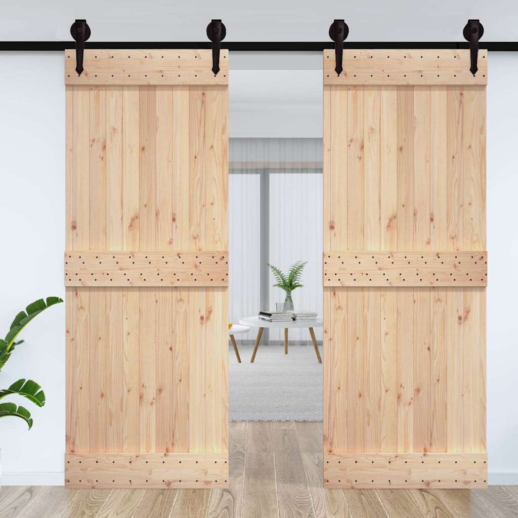 Porta NARVIK 85x210 cm in Legno Massello di Pino - homemem39