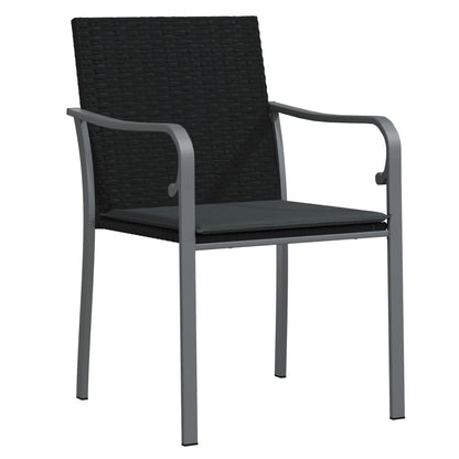 Set Pranzo da Giardino 3pz con Cuscini in Polyrattan e Acciaio | homemem39