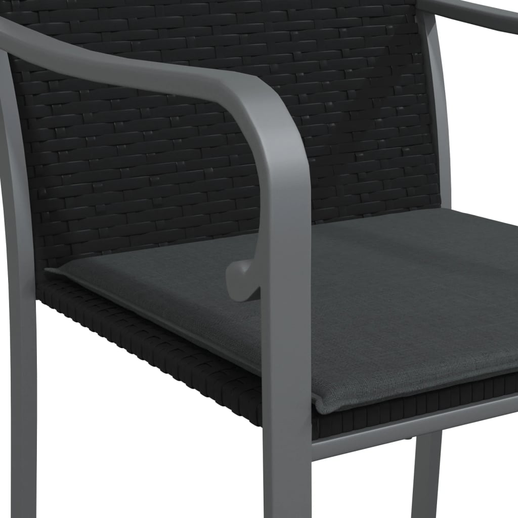 Set Pranzo da Giardino 3pz con Cuscini in Polyrattan e Acciaio | homemem39