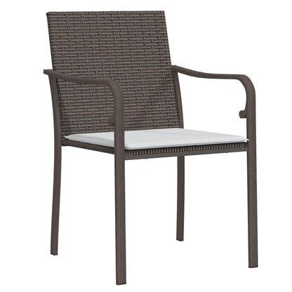 Set Pranzo da Giardino 7 pz con Cuscini in Polyrattan e Acciaio | homemem39