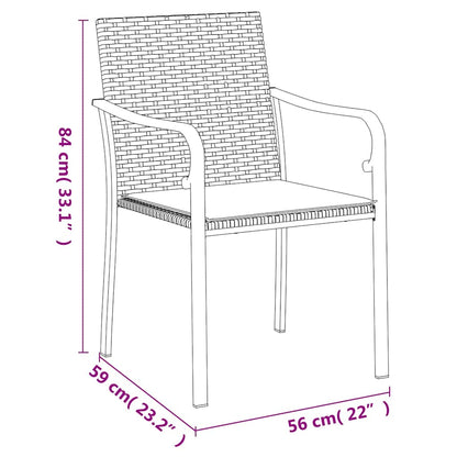 Set Pranzo da Giardino 5pz con Cuscini in Polyrattan e Acciaio | homemem39