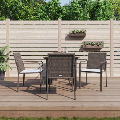 Set Pranzo da Giardino 5pz con Cuscini in Polyrattan e Acciaio | homemem39