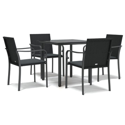 Set Pranzo da Giardino 5pz con Cuscini in Polyrattan e Acciaio | homemem39