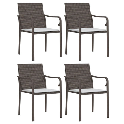 Set Pranzo da Giardino 5pz con Cuscini in Polyrattan e Acciaio | homemem39
