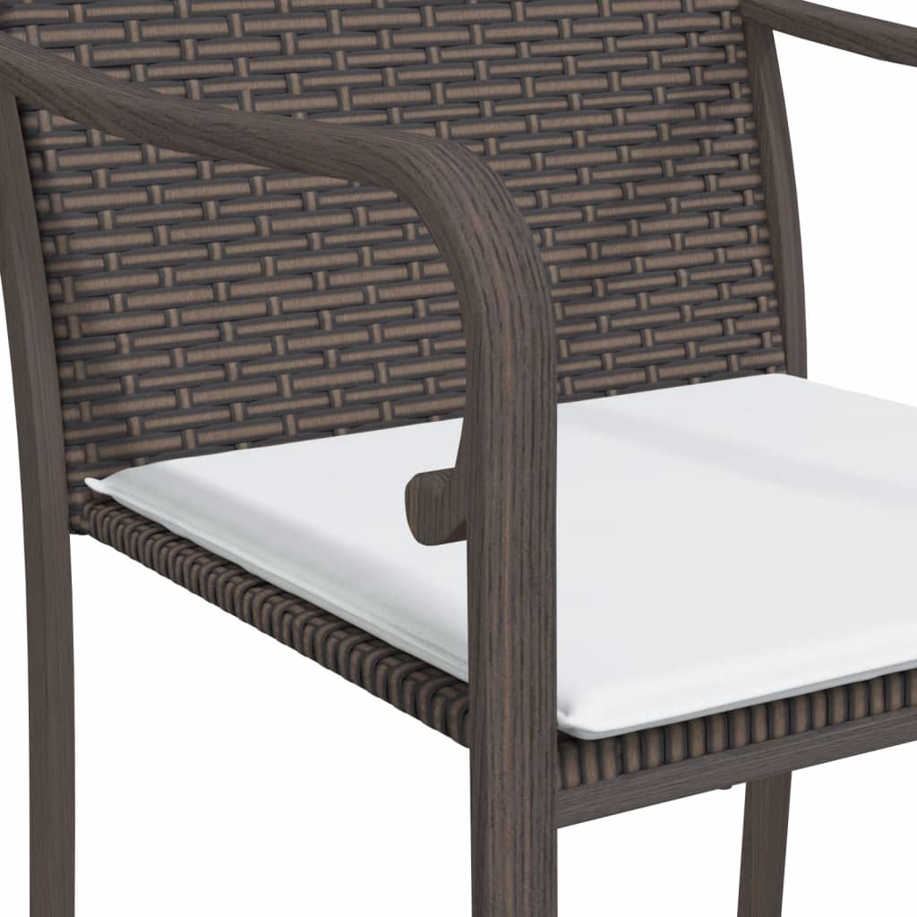 Set Pranzo da Giardino 5pz con Cuscini in Polyrattan e Acciaio - homemem39