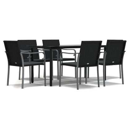 Set Pranzo da Giardino 7 pz con Cuscini in Polyrattan e Acciaio | homemem39