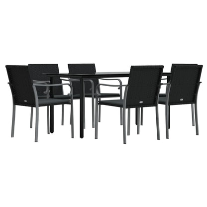 Set Pranzo da Giardino 7 pz con Cuscini in Polyrattan e Acciaio - homemem39