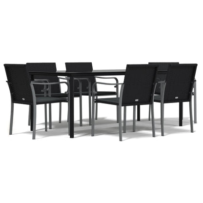 Set Pranzo da Giardino 7 pz con Cuscini in Polyrattan e Acciaio | homemem39