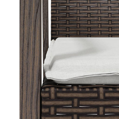 Set Pranzo da Giardino 3pz con Cuscini in Polyrattan e Acciaio | homemem39