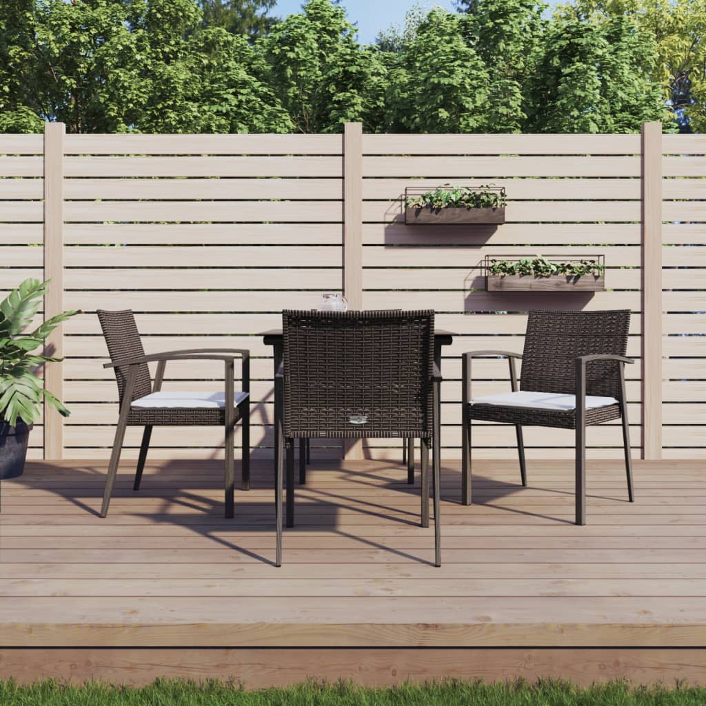 Set Pranzo da Giardino 5pz con Cuscini in Polyrattan e Acciaio | homemem39