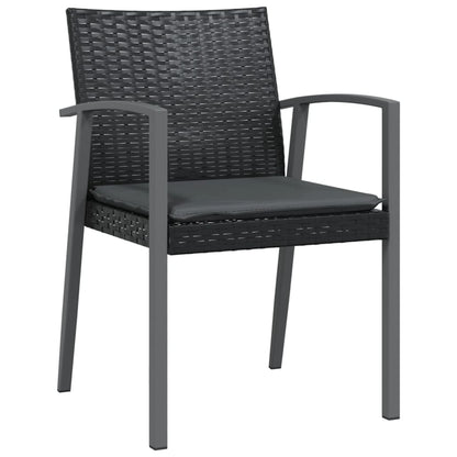 Set Pranzo da Giardino 3pz con Cuscini in Polyrattan e Acciaio | homemem39