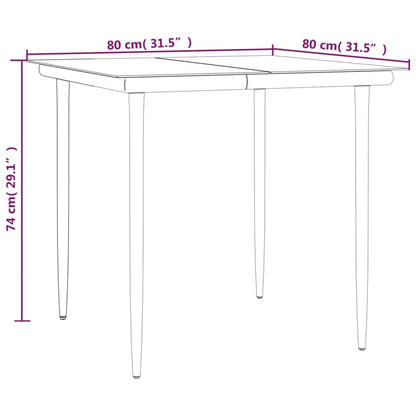 Set Pranzo da Giardino 3pz con Cuscini in Polyrattan e Acciaio - homemem39