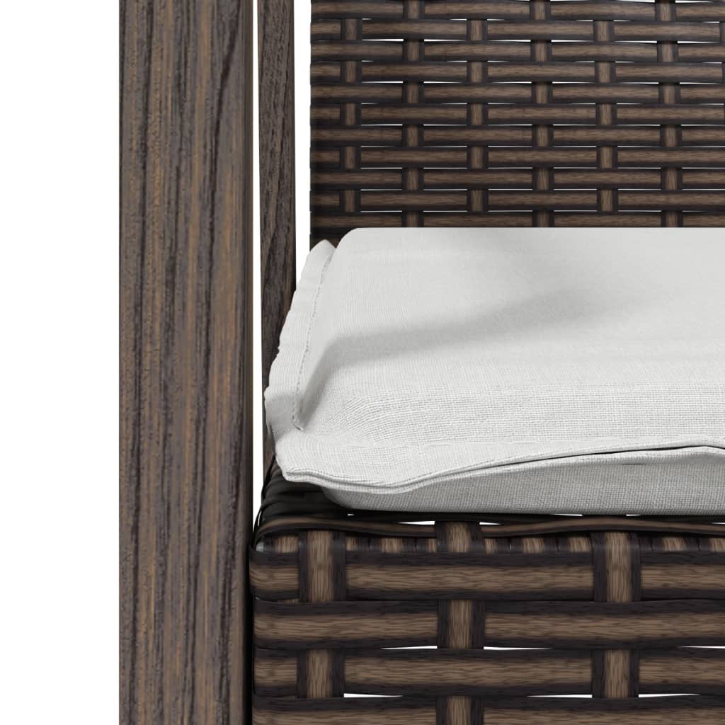 Set Pranzo da Giardino 7 pz con Cuscini in Polyrattan e Acciaio | homemem39