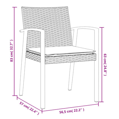 Set Pranzo da Giardino 7 pz con Cuscini in Polyrattan e Acciaio | homemem39